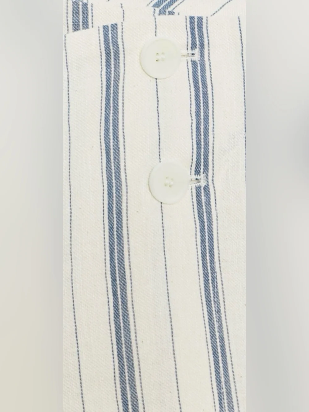 ZARA Cream with Blue Striped Pareo Straight Leg Pants - Size XL - NEW